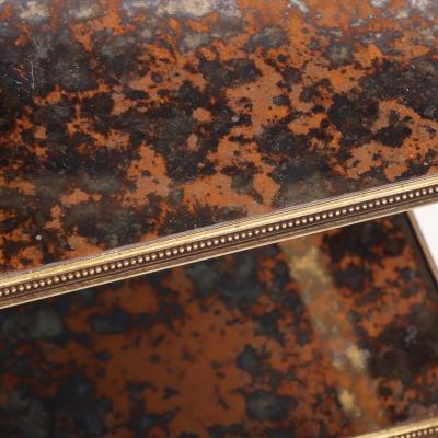 French Three Tier Brass and Glass End Table C 1950