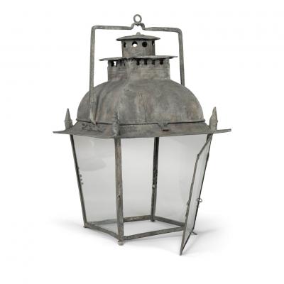 French Tole and Glass Lantern