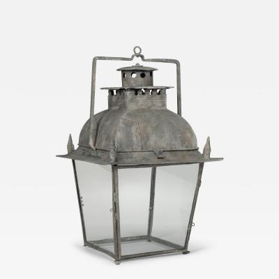 French Tole and Glass Lantern