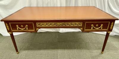 French Tortoise Wood Louis XVI Style Maison Jansen Partners Desk or Bureau Plat