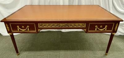 French Tortoise Wood Louis XVI Style Maison Jansen Partners Desk or Bureau Plat