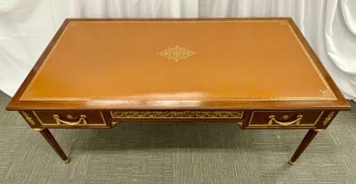 French Tortoise Wood Louis XVI Style Maison Jansen Partners Desk or Bureau Plat