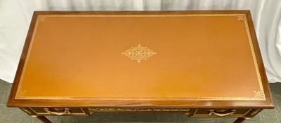 French Tortoise Wood Louis XVI Style Maison Jansen Partners Desk or Bureau Plat