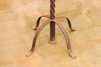 French Turn of the Century Iron Floor Standing Candelabra with Five Prickets