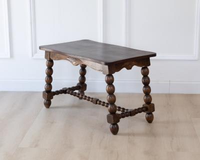 French Turned Beech Coffee Table Louis XIII Style 1950s