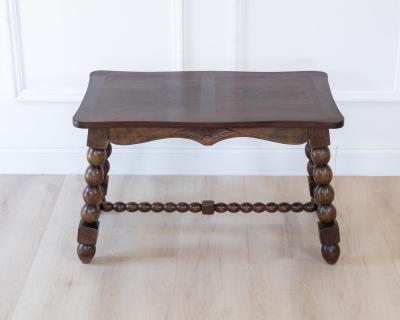 French Turned Beech Coffee Table Louis XIII Style 1950s