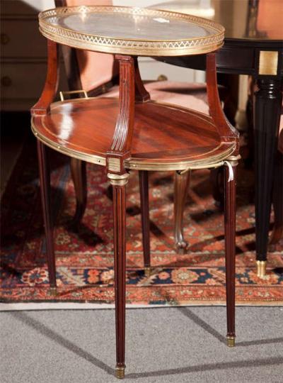 French Two Tier Mahogany Dessert Stand Manner of Louis XVI