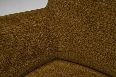 French Upholstered Armchair with Turned Maple Legs France 1950s