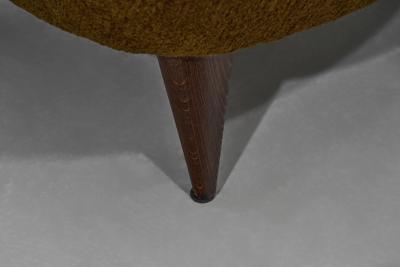 French Upholstered Armchair with Turned Maple Legs France 1950s