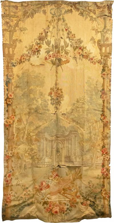 French Victorian Aubusson Floral Tapestry
