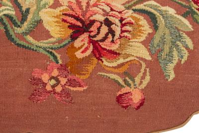 French Victorian Aubusson Pillow with Floral Design