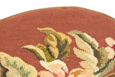 French Victorian Aubusson Pillow with Floral Design