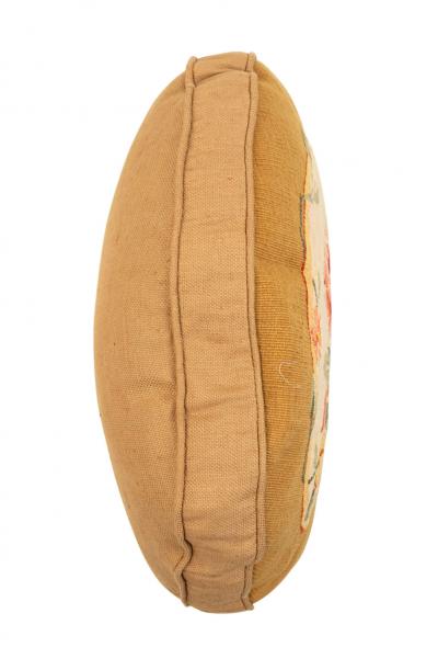 French Victorian Aubusson Pillow with Floral Design