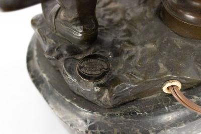French Victorian Bofill Bronze Figural Table Lamp