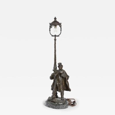 French Victorian Bofill Bronze Figural Table Lamp