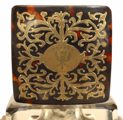 French Victorian Boule Brass Inkwell