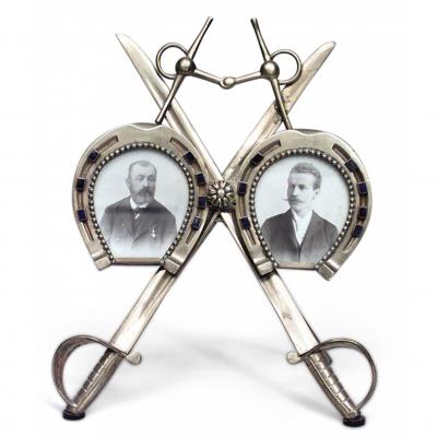 French Victorian Brass Horseshoe Picture Frame