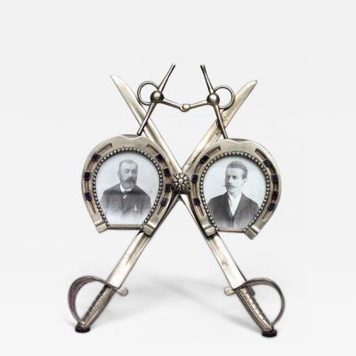 French Victorian Brass Horseshoe Picture Frame