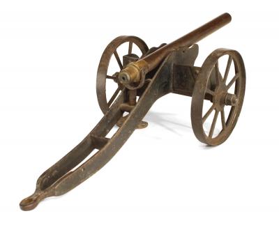French Victorian Bronze Cannon Model