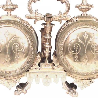French Victorian Bronze Desk Clock