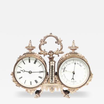 French Victorian Bronze Desk Clock