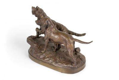 French Victorian Bronze Dogs