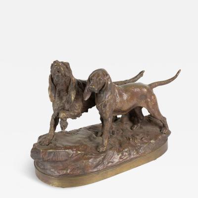 French Victorian Bronze Dogs