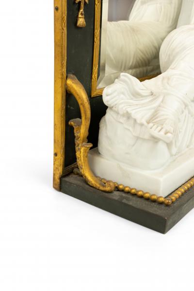 French Victorian Bronze Dore Figural Dressing Table Vanity Mirror