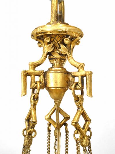 French Victorian Bronze Dore and Enamel Chandelier