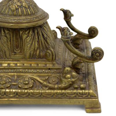 French Victorian Bronze Inkwell