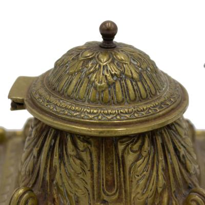 French Victorian Bronze Inkwell