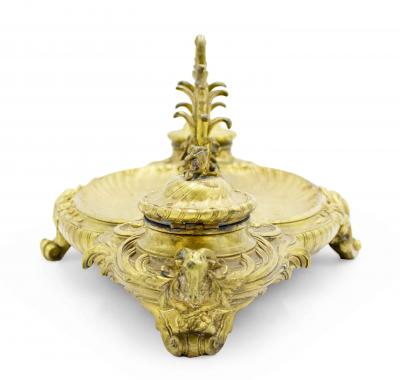 French Victorian Bronze Inkwell