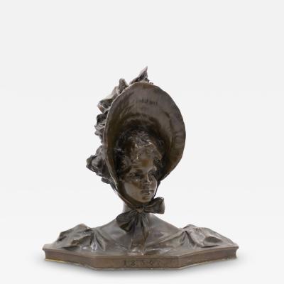 French Victorian Bronze Lady Bust