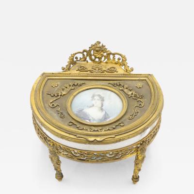 French Victorian Bronze Portrait Box