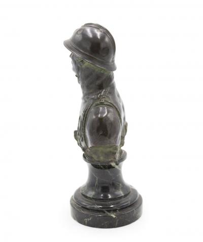 French Victorian Bronze Soldier Bust