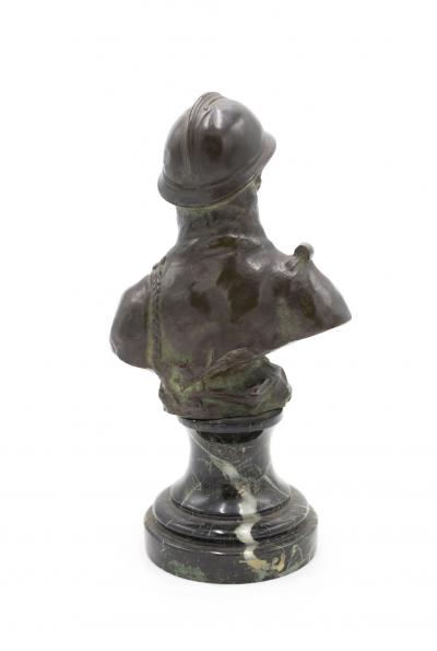 French Victorian Bronze Soldier Bust