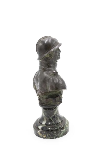 French Victorian Bronze Soldier Bust