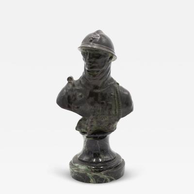 French Victorian Bronze Soldier Bust
