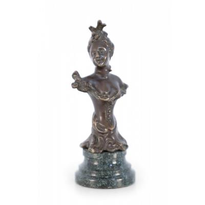 French Victorian Bust form Bronze and Marble Paperweight