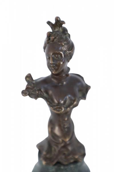 French Victorian Bust form Bronze and Marble Paperweight