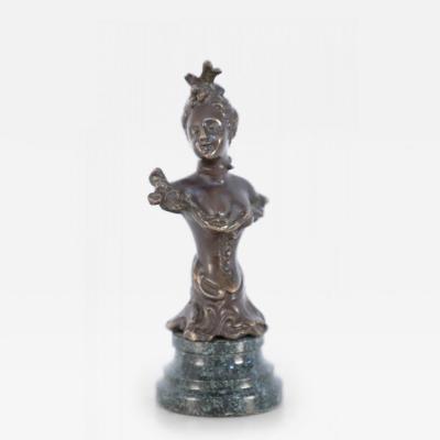 French Victorian Bust form Bronze and Marble Paperweight