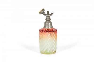 French Victorian Cranberry Baccarat Crystal Perfume Atomizer