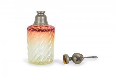 French Victorian Cranberry Baccarat Crystal Perfume Atomizer