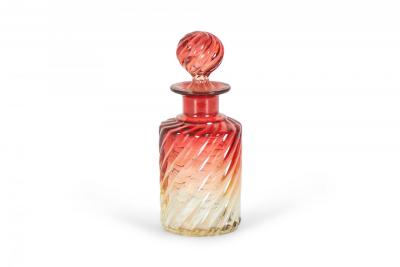 French Victorian Cranberry Baccarat Crystal Perfume Bottles
