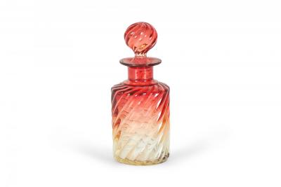 French Victorian Cranberry Baccarat Crystal Perfume Bottles