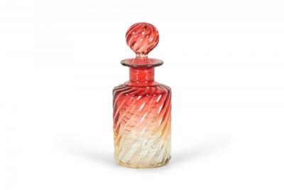 French Victorian Cranberry Baccarat Crystal Perfume Bottles