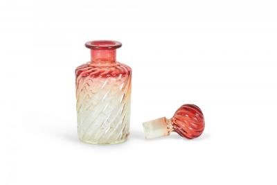 French Victorian Cranberry Baccarat Crystal Perfume Bottles