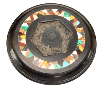 French Victorian Crystal and Marble Inkwell