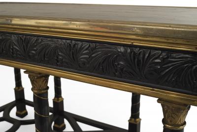 French Victorian Ebony Inlaid Center Table