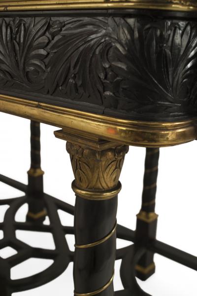 French Victorian Ebony Inlaid Center Table